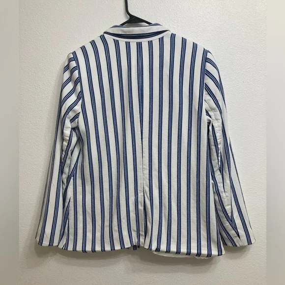 Halogen Blue & White Striped Blazer, Business Casual, Women’s, Size Large - Picture 5 of 7